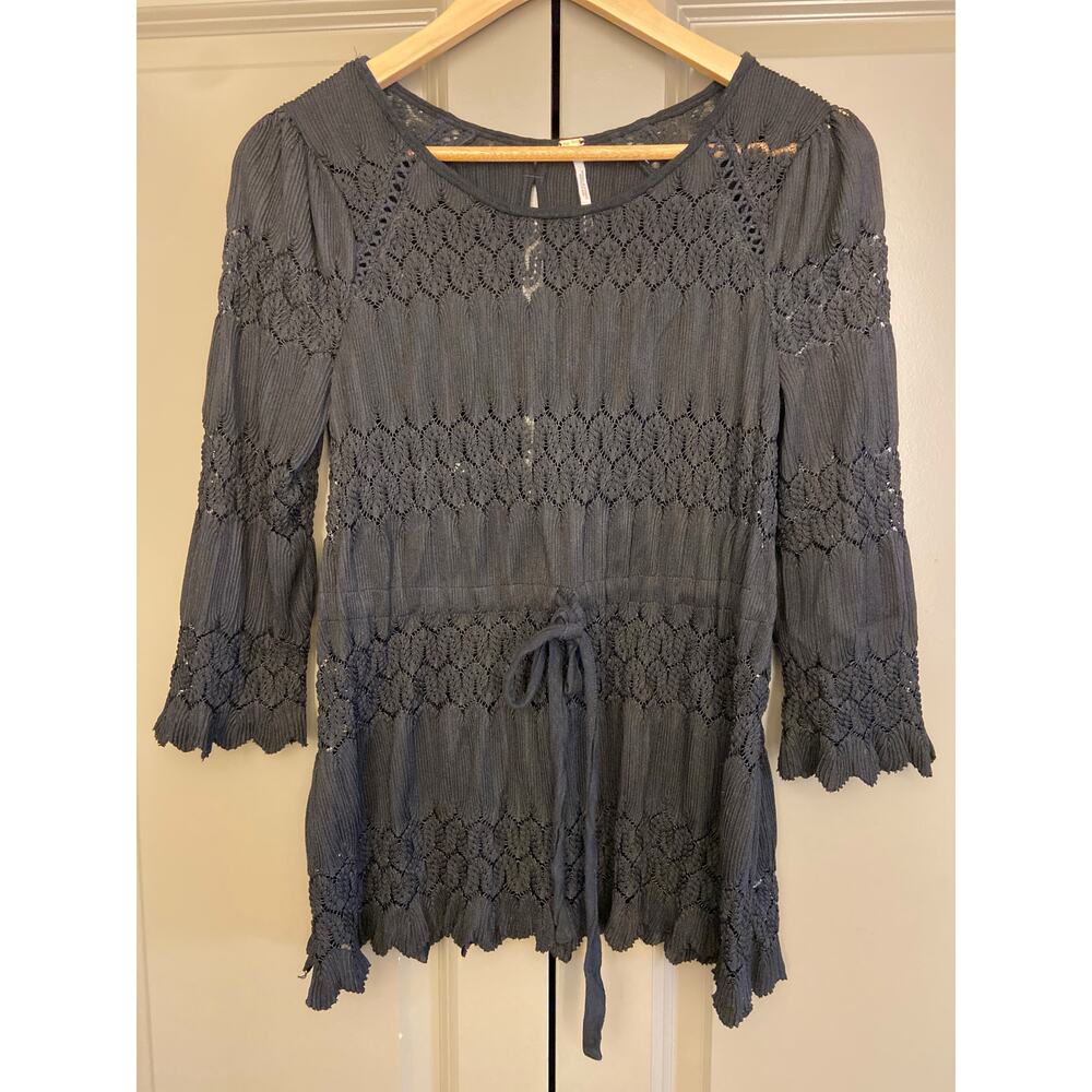 Goth Boho, Fairy Goth Crochet Lace Top w/Open Back